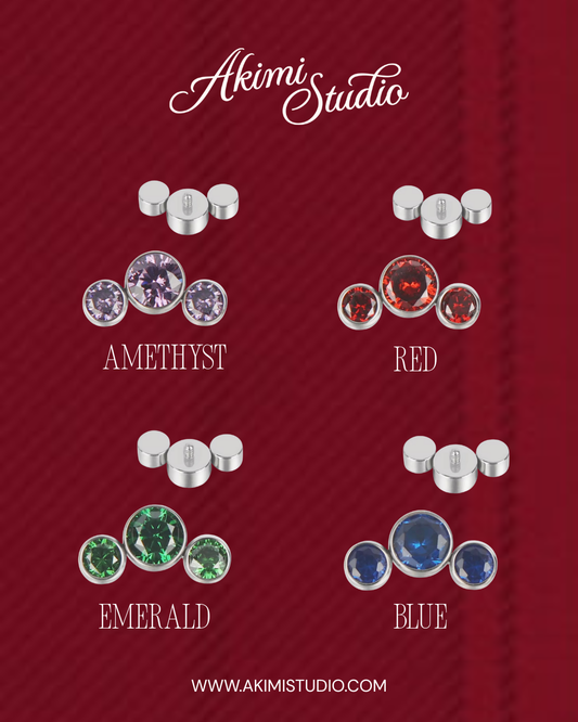 Trinity • Various Gem Colors • Implant Grade Titanium