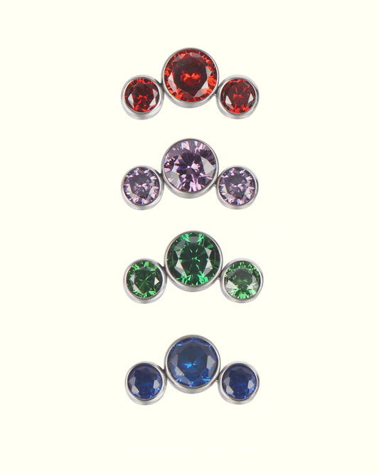 Trinity • Various Gem Colors • Implant Grade Titanium